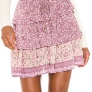 Spell & The Gypsy Collective Dahlia Ra-Ra Mini Skirt in Mulberry